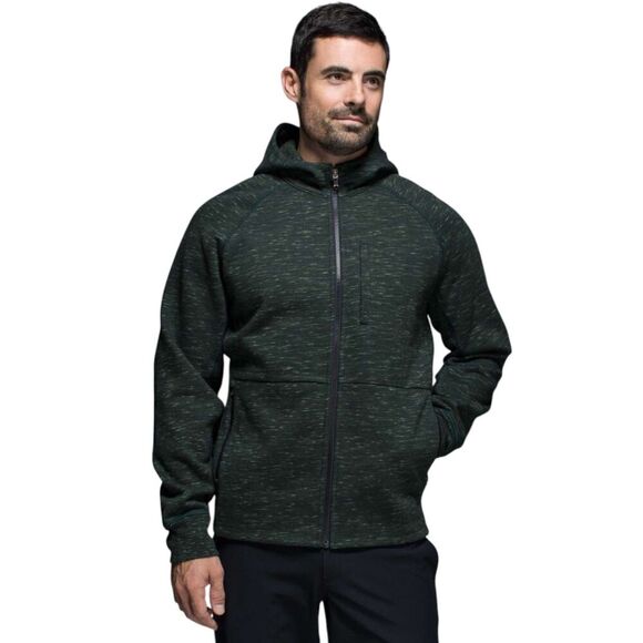 Lululemon Men's Best Coast Full Zip Hoodie Heathered Marled Fuel Green Large - Picture 1 of 11